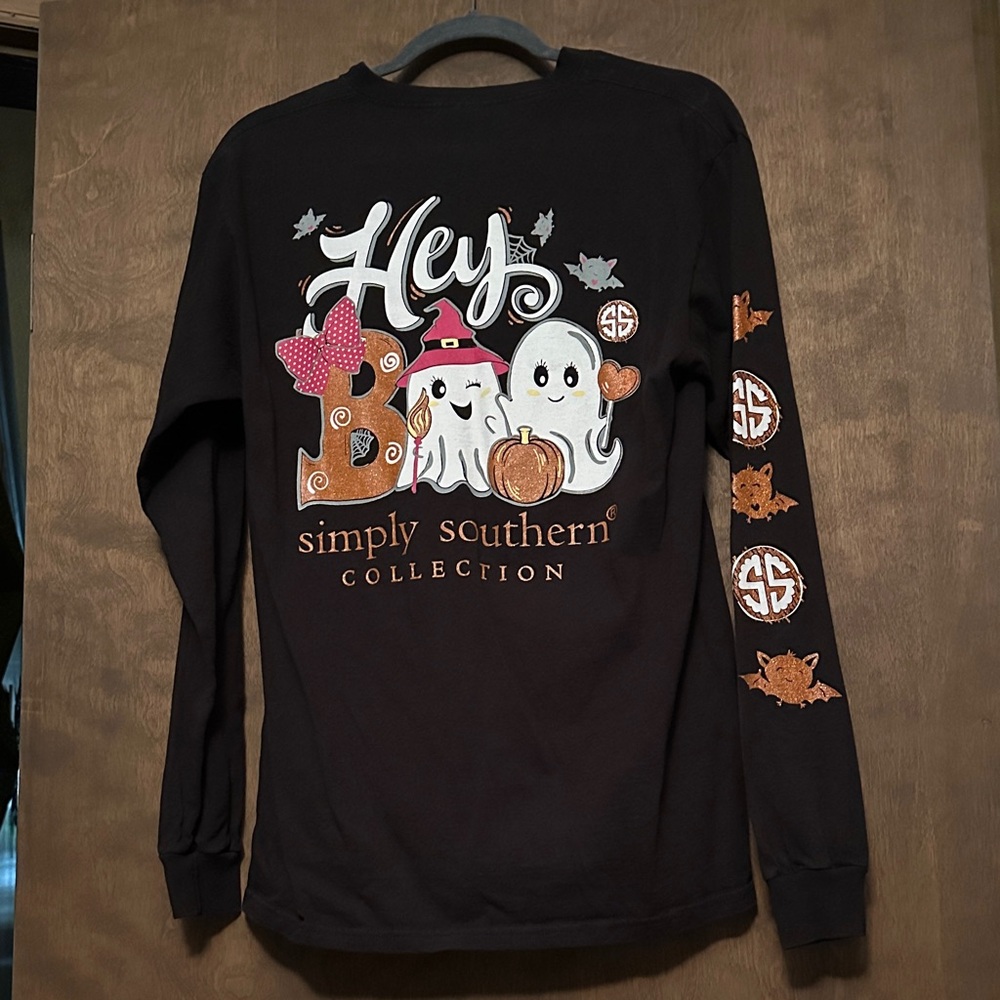 Simply Southern Black Halloween Ghost Shirt